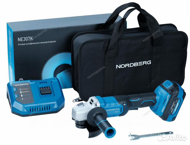Ушм аккумуляторная, 125мм,акк+зарядка, NE307K