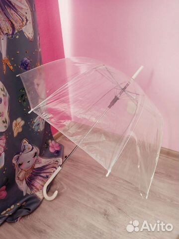Зонт трость прозрачный