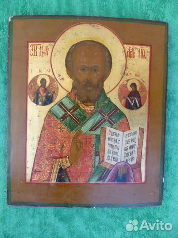 Старинная икона Николай Чудотворец