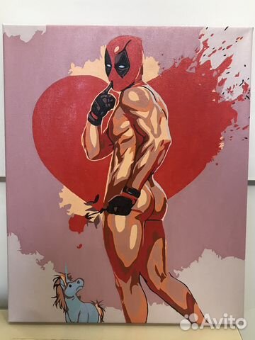 Картина акрилом на холсте Дэдпул