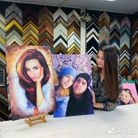 Портрет по фото на холсте