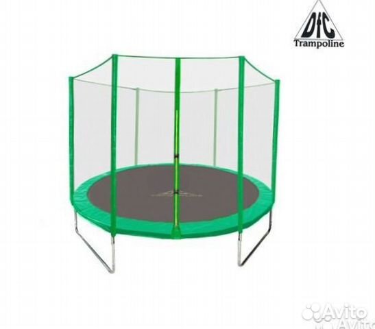 Батут DFC Trampoline Fitness 8ft сетка, синий (244