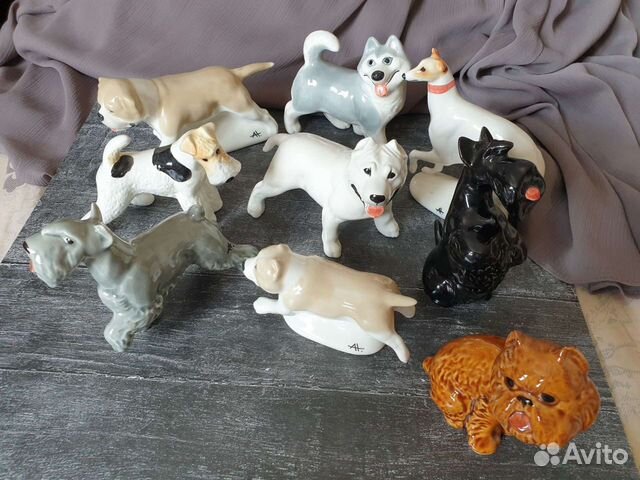 Фигурки собак фаянс, вербилки скульптор Абрамович