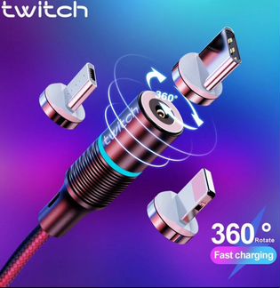 Магнитный зарядный кабель, разные разьемы