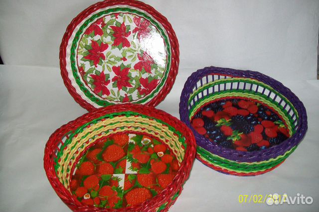 Плетёные подносы