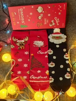 Носочки новогодние с дедом морозом