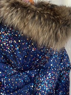 Зимнее пальто для девочки с натуральным мехом