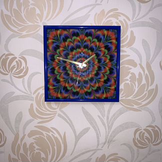 Часы настенные - Психоделический фрактал