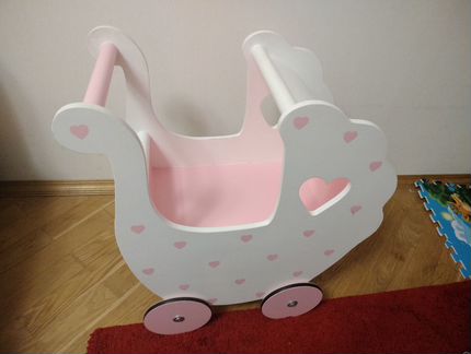 Коляска для кукол деревянная Детская игрушечная