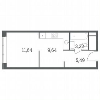 1-к квартира, 30 м², 42/51 эт.