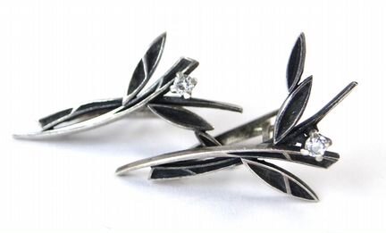 Крупные серебряные серьги 925 пробы