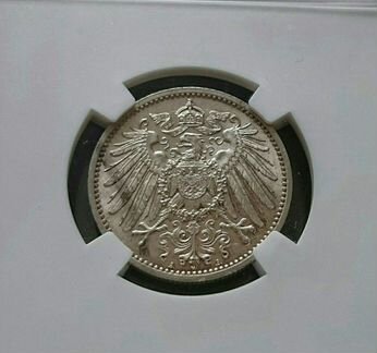 Германия 1 марка 1907 года суперлюкс в слабе MS65