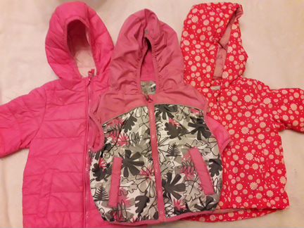 Две куртки (80 и 86) и жилет(80) на весну и осень