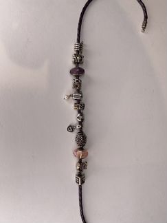 Длинный Фиолетовый браслет Пандора