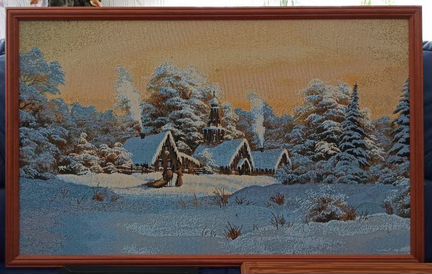 Картина ковёр гобелен Леопард зима Мэрилин Монро