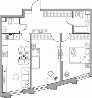 Квартира-студия, 65.8 м², 18/39 эт.