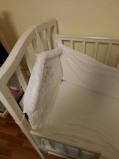 Детская кроватка продольный маятник с ящиком