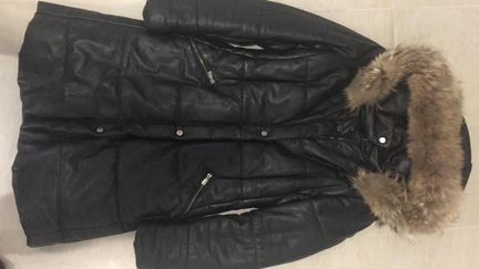 Кожаный женский пуховик Baldinini