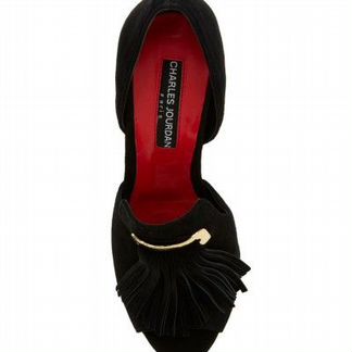 Туфли charles jourdan 37 р-р замша черные