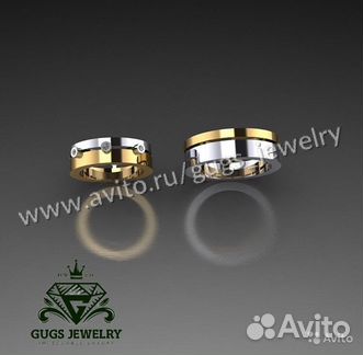 Золотое обручальное кольцо с бриллиантами