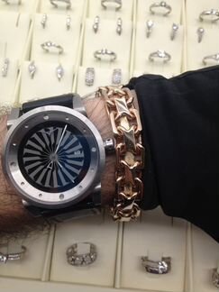 Золотой браслет двойной якорь