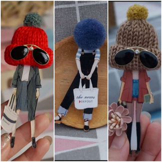 Брошка девушка