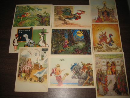 Открытки СССР 60х гг Сказки художник Владимирский