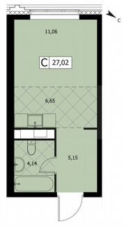 1-к квартира, 27 м², 12/14 эт.