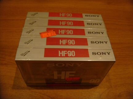 Аудиокассеты Sony HF 90 новые запечатанные 5шт