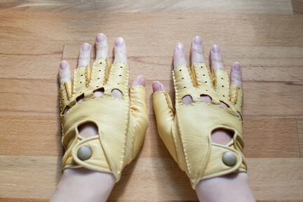 Полуперчатки кожанные