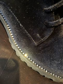 Ботинки высокие чёрные женские бархатные 35 р-р Ит