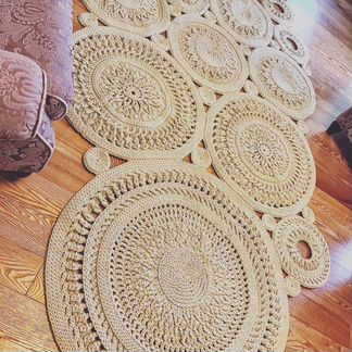 Вязаный ковер Монеты из полиэфирного шнура 5 мм-ко