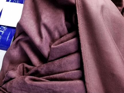 Портьера ворсовая замша сливовый цвет