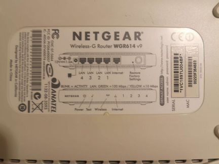 Роутер netgear Wgr614 v9
