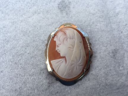 Брошь Камея Серебро Англия антик