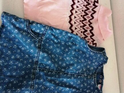 Сарафан джинсовый, водолазка