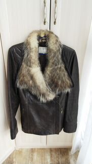 Кожаная утепленная куртка