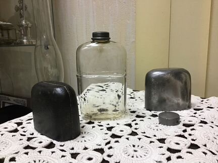 Фляжка фляга стекло антикварная