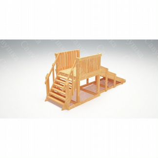 Зимняя Деревянная Игровая Горка-1