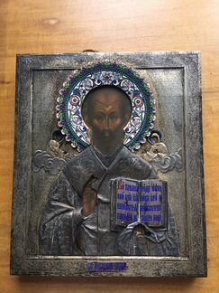Антикварная икона в серебряном окладе