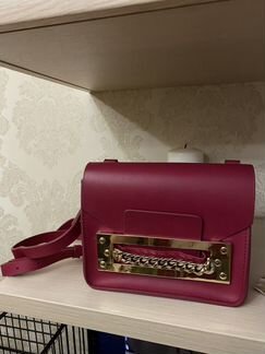 Сумка кожаная мини красная