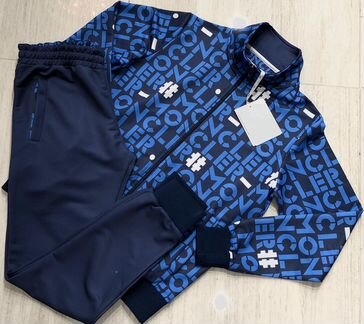 Moncler спортивный костюм с объёмным принтом синий