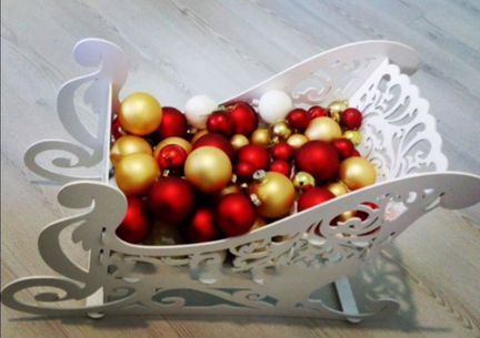 Новогодний декор /олени/декор/резные сани