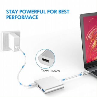Переходник 3 в 1 Type-c to Usb / hdmi / Type-C