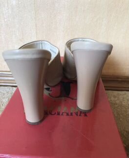 Сабо 36 р натур кожа беж