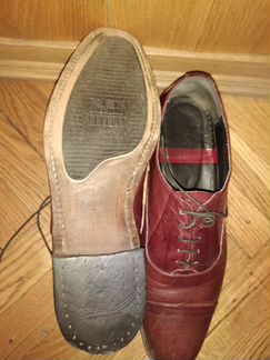 Винтажные мужские туфли, натуральная кожа