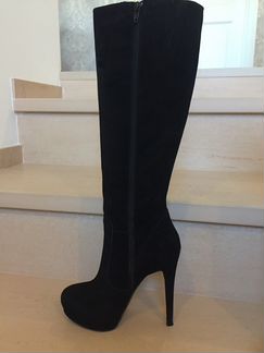 Сапоги женские замшевые