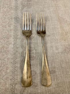 Вилки парные 2 шт, серебрение, до 1918 г