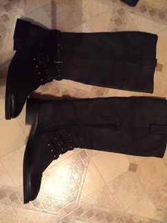 Сапоги 40р, кожаные,чёрные, Австрия