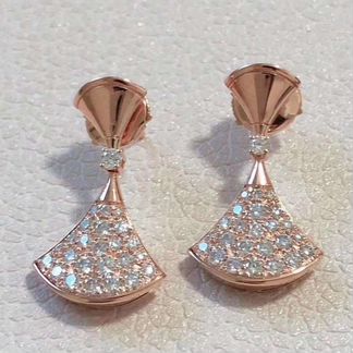 Золотые серьги Bulgari 9 гр 1.1ct